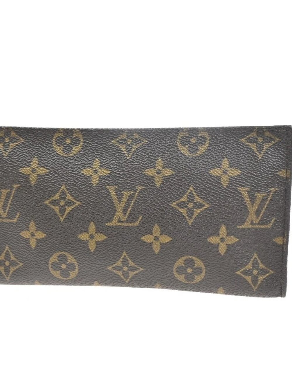 LOUIS VUITTON LV Logo Bucket GM Pouch Bag Monogram Leather Brown GHW 09KP585